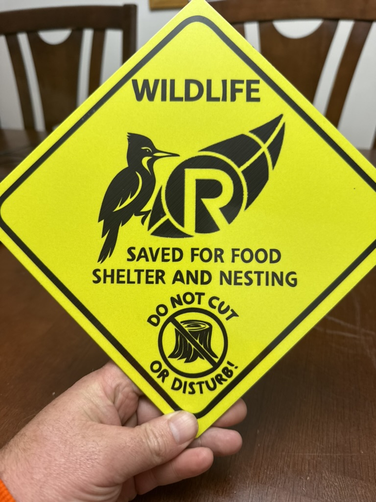 Wildlife tree marker used to protect nesting and habitat trees during treatment